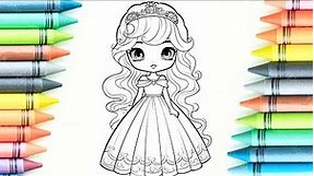 Girl coloring pages||Princess coloring pages ||cute coloring pages ||