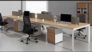 Open Concept Office Workstation Oak Brown from Baycus Office Furniture