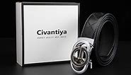 Mens Belt,Civantiya Leather Ratchet Black Slide Belts