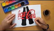 How to draw a Coca Cola logo with bottles 2021