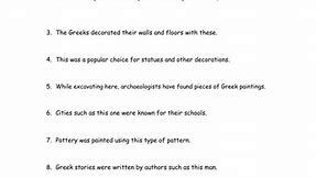 Ancient Greek Art worksheet