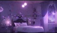 Animated Vtuber Background - Pastel goth room night, Dreamy pastel room, Anime, gothic
