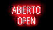 SpellBrite ABIERTO OPEN LED Sign - Red | Neon Signs for Store Front | Open Sign with 8 Animation Settings | Bright & Energy Efficient | Open Display | 25.2" W x 15.0" H | Neon-Type Signage