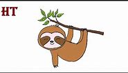 How to draw a Sloth cute and easy for Beginners
