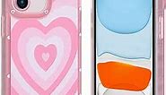 AIGOMARA Compatible with iPhone 11 Case Pink Heart Print Cute Pink Heart Pattern Case for Women Girl Full Camera Protective Soft TPU Shockproof Phone Cover for iPhone 11