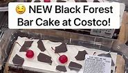 🤤 NEW Black Forest Bar Cake at Costco! This chocolate cake is made with a delicious cherry filling, maraschino cherries, whipped cream, and chocolate shavings! 😋 ($17.99) #costco #barcake #cake