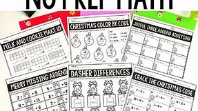 Christmas Math Worksheets First Grade December No Prep Printables