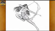 How to draw an archer step by step | How to Draw a Bow and Arrow Easy / Pencil Sketch drawing