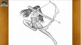 How to draw an archer step by step | How to Draw a Bow and Arrow Easy / Pencil Sketch drawing