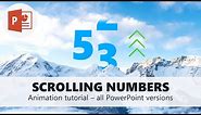 Scrolling numbers animation in PowerPoint! All Office versions