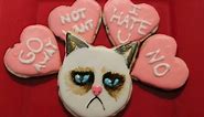 Grumpy Cat Valentines Day Cookies - QNB