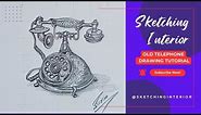 How to draw old telephone step by step tutorial