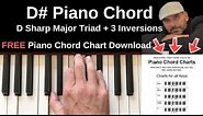 D# Piano Chord | D Sharp Major + Inversions Tutorial + FREE Chord Chart