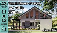 3 BEDROOM SMALL HOUSE DESIGN with ATTIC