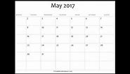 May 2017 Calendar Printable with Holidays Templates