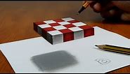 3D Trick Art on Paper, Floating chess
