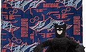 Northwest Batman Cyber Symbols Character Hugger Pillow & Silk Touch Throw Blanket Set, 40" x 50"