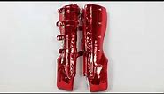 Sorbern Metallic Red Ballet Wedge Boots Women High Heels Big Size Lockable Keys SM Shoes Unisex