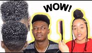 3 MINUTE CURLY HAIR TUTORIAL FOR BLACK MEN | NO CHEMICALS! | 4A/4B HAIR