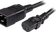 StarTech.com 6ft (1.8m) Heavy Duty Extension Cord, IEC 320 C13 to IEC 320 C20 Black Extension Cord, 15A 125V, 14AWG, Heavy Gauge Extension Cable, Heavy Duty AC Power Cord, UL Listed (PXTC13C20146)