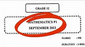 Prelim 2023 Grade 12 Mathematics P1 Full Memo