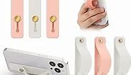 6 Pieces Phone Strap Grip Holder Finger Cell Phone Grip Telescopic Phone Finger Strap Stand Universal Finger Kickstand for Most Smartphones(Pink, White)