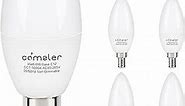 comzler 6W Candelabra LED Bulb, Small Base E12 LED Bulb 60 Watts Equivalent,Chandelier Light Bulbs Type B Light Bulb Daylight 5000K, Pack of 6, Non-Dimmable
