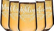 Set of 6, Bridesmaid Gifts, Personalized Bridesmaid Champagne Flutes, Toasting Glasses for Wedding, Bridal Party, Engraved Bridal Shower Champange Glasses