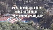 Požar je poharao cijelo brdo kraj Šibenika. Preživio samo grb Hajduka | Večernji list