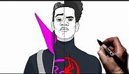 How To Draw Miles / Miles Earth 42 | Step By Step | Across The Spiderverse