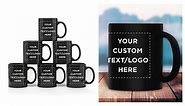 DISCOUNT PROMOS Ceramic Coffee Mugs 11 oz. Set of 10, Bulk Pack - Coffee cup set, Iced coffee cup, Gaming mug - Black