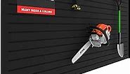 Slatwall Panel Garage Wall Organizer: Heavy Duty Wall Mounted PVC Wall Rack, Interlocking Slat Wall Paneling for Garage Wall Storage, Slatwall Board, Slatwall Shelves System -Black (4’H x 4’W)