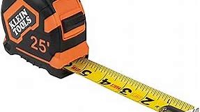 Klein Tools 9125 Tape Measure, Heavy-Duty Measuring Tape with 25-Foot Single-Hook Nylon Reinforced Blade, With Metal Belt Clip