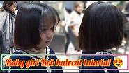 Baby Hair cutting | Bob Haircut | Baby girl Haircut tutorial for beginners