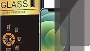 Ailun Privacy Screen Protector for iPhone 12 / iPhone 12 Pro 2020 6.1 Inch 2 Pack Anti Spy Private Case Friendly, Tempered Glass [Black][2 Pack]