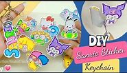DIY Cute Sanrio Sticker Keychain | How to make a cute Sanrio sticker keychain | DIY Sanrio Stickers