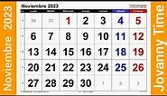 Calendario - Noviembre 2023