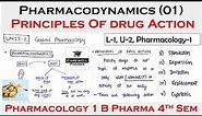 Pharmacodynamics || Principles of Drug Action || L-1 Unit-2 || Pharmacology 4th Semester