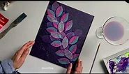Leaves painting tutorial/ Рисуем листьями / Purple cosmic leaf painting step by step