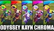 All Legendary Odyssey Kayn Chroma Skins Spotlight (League of Legends)