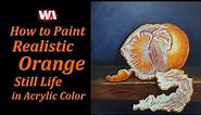 How to Paint Realistic Orange Still Life in Acrylic Color | Step by Step Tutorial For Beginners