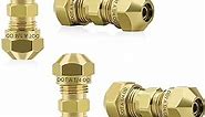 HaSaoMoi Air Brake Nylon Tubing Brass Union Fitting, 1/4" Air Compression Straight Union Fittings for Nylon Hose with D.O.T Approved (Pack 4)