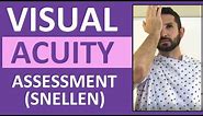 Visual Acuity Test with Snellen Eye Chart Exam | Cranial Nerve 2 Assessment Nursing
