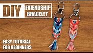 Chevron Rainbow Summer Fishbone Friendship Bracelet Knotted Keychain | Easy Tutorial for Beginner