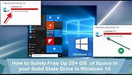 How to Free up 20+ GB of Space in Windows 10 when Using a Solid State Drive