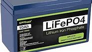 ExpertPower 12V 10Ah Lithium LiFePO4 Deep Cycle Rechargeable Battery | 2500-7000 Life Cycles & 10-Year Lifetime | Built-in BMS