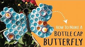 How to Make DIY Wall Art using Plastic Bottle Caps | Butterfly Kids Craft