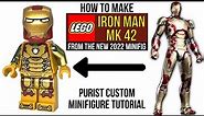HOW TO Make LEGO Iron Man Mk 42 from the 2022 Iron Man Minifig! (Purist Custom Tutorial)