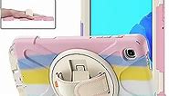 Case for Samsung Galaxy Tab A7 Lite 8.7 2021 with Pen Holder Rainbow Pink Cute for Kids Toddlers Children Teen Girls Women | Shockproof Cover w/Stand Hand Shoulder Strap for SM-T220/T225.
