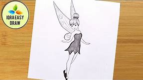 How to Draw Tinkerbell easy step by step || Draw A Tinkerbell || Disney fairy || pencil Sketch